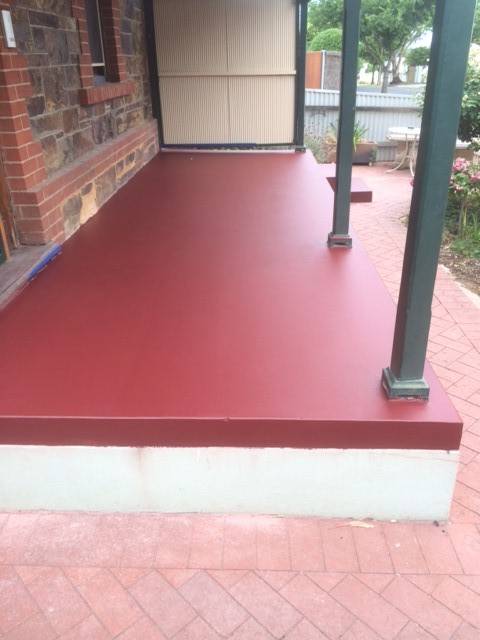 Decorative red porch coating