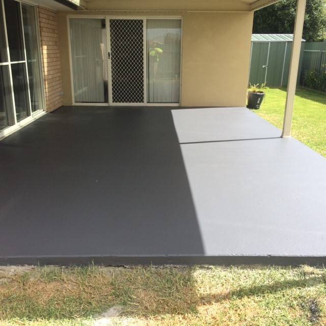 Coated outdoor entertaining slab