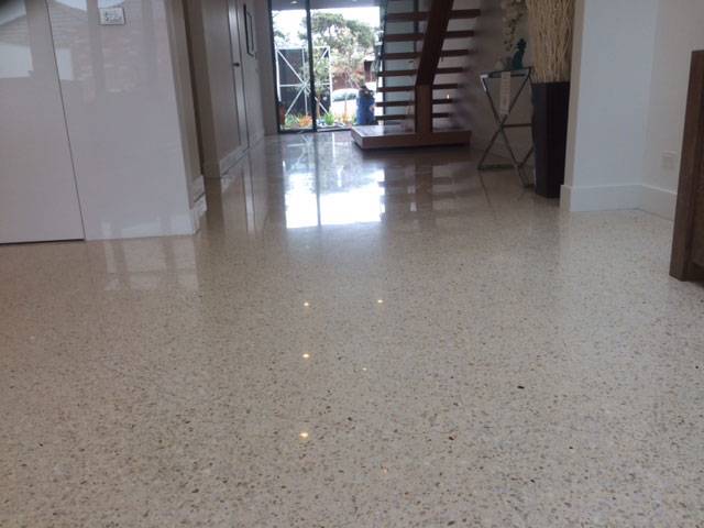 White gloss polished floor