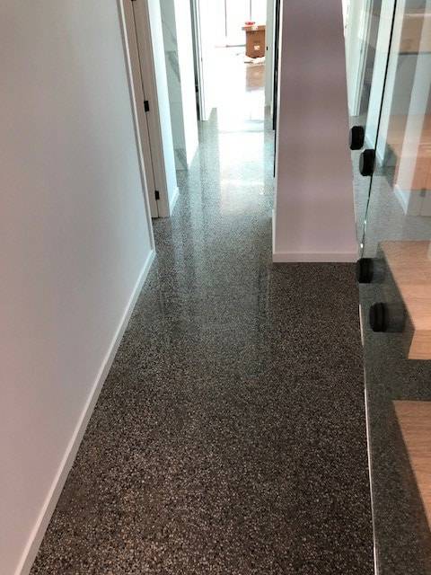 Hallway, rich brown polish, Grange